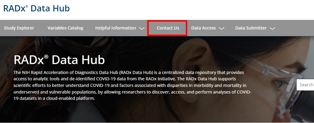Figure 1: Need Support? Link in Navigation Bar
