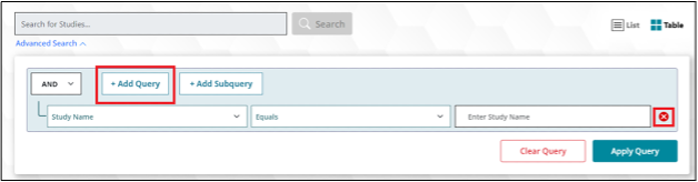 Figure 2: Add Query Button