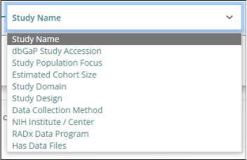 Figure 3: Metadata Attribute Dropdown