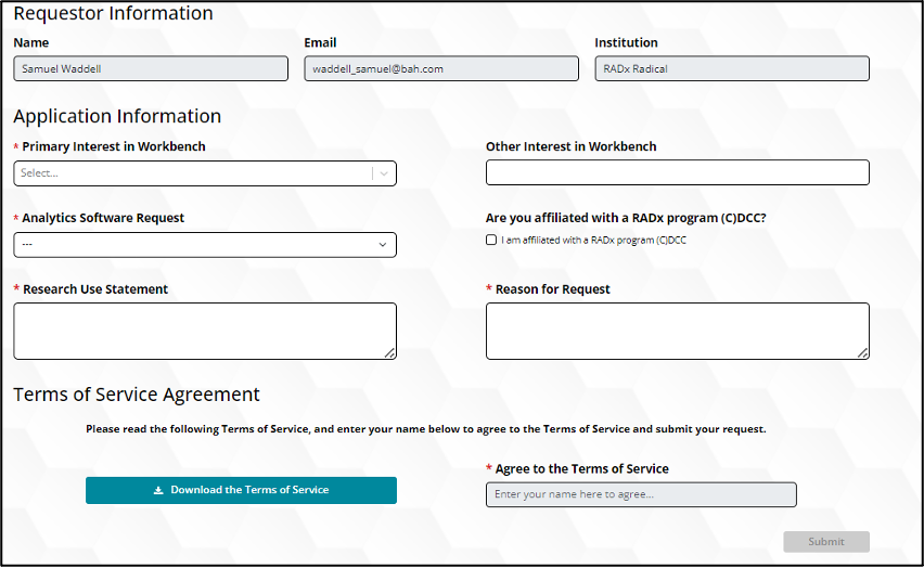 Figure 4: Add-on Application Form