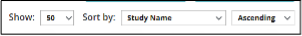 Figure 5: Number of results per page and Sorting controls